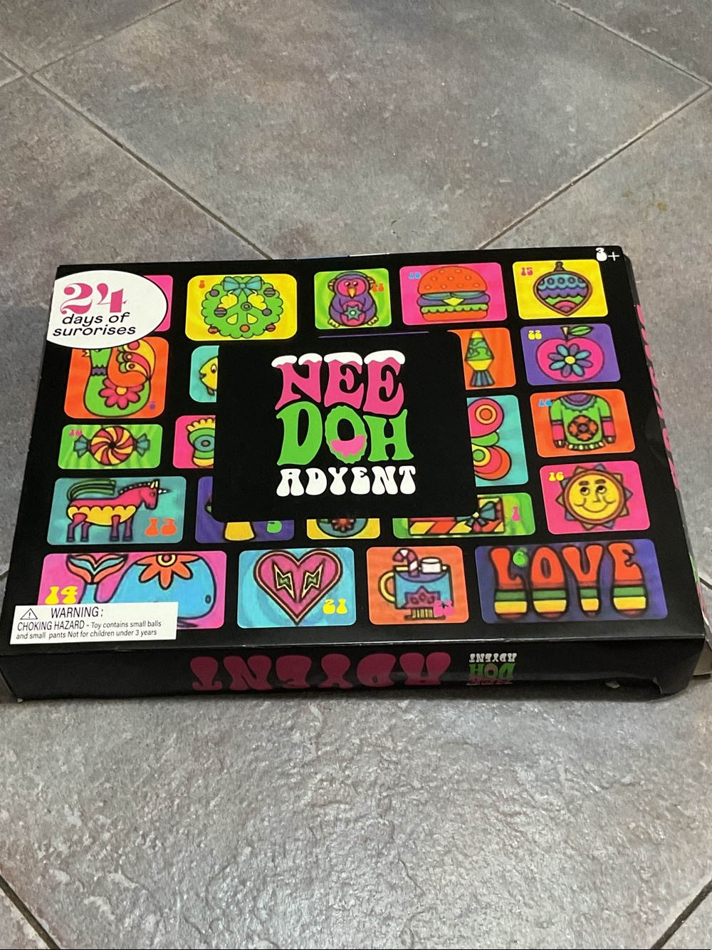 Advent 24-Day Kids Surprise Calendar - Black & Multicolor